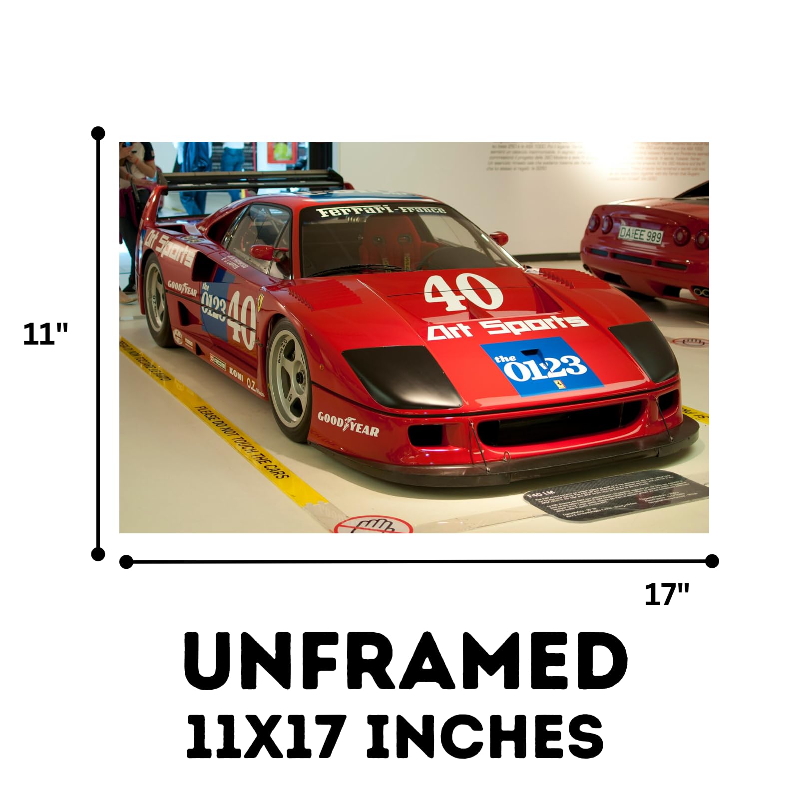 Blessed Posters Ferrari F40 Poster Luxury Classic Hypercar Wall Art Print for Living Room Bedroom Office Garage Décor