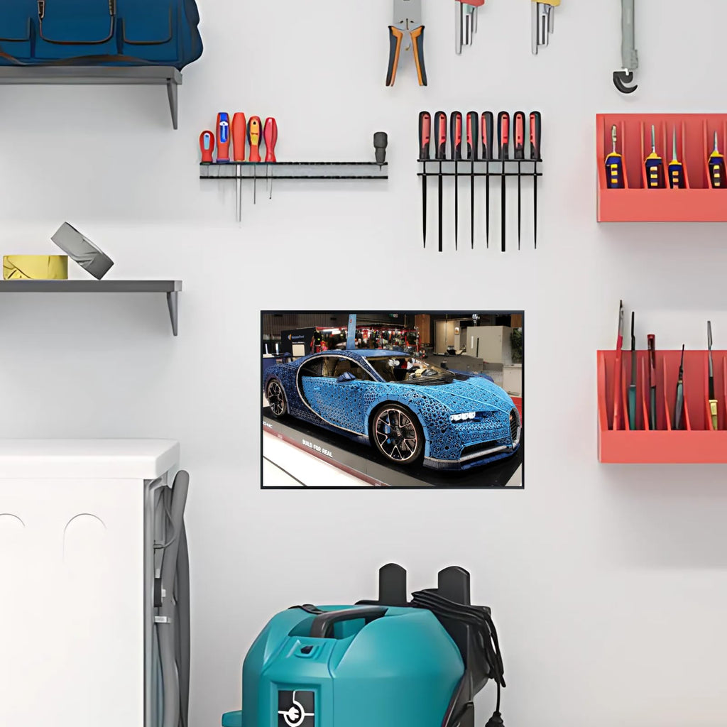 Blessed Posters Bugatti Chiron Poster – Luxury Super Sports Car Wall Art Print – Iconic Automotive Poster for Garage Office Bedroom Living Room