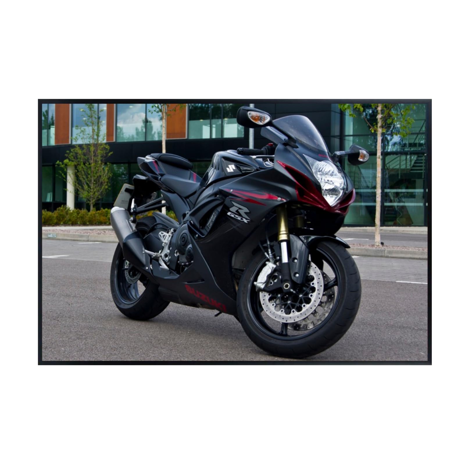 Suzuki GSX-R750 Motorcycle Poster - Sport Bike Wall Art Print for  Garage, Office or Living Room