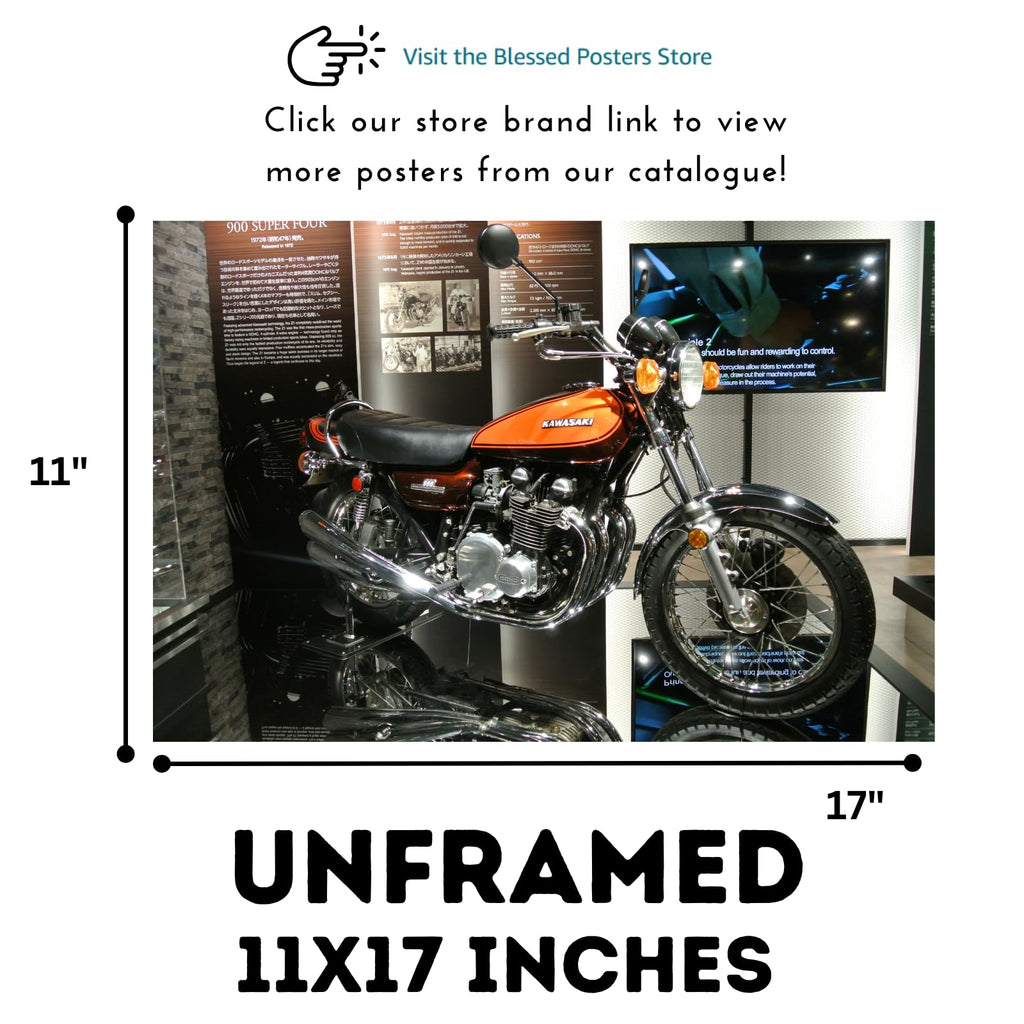 Kawasaki Z1 Wall Poster – Motorcycle Decor for Home, Garage, or Man Cave