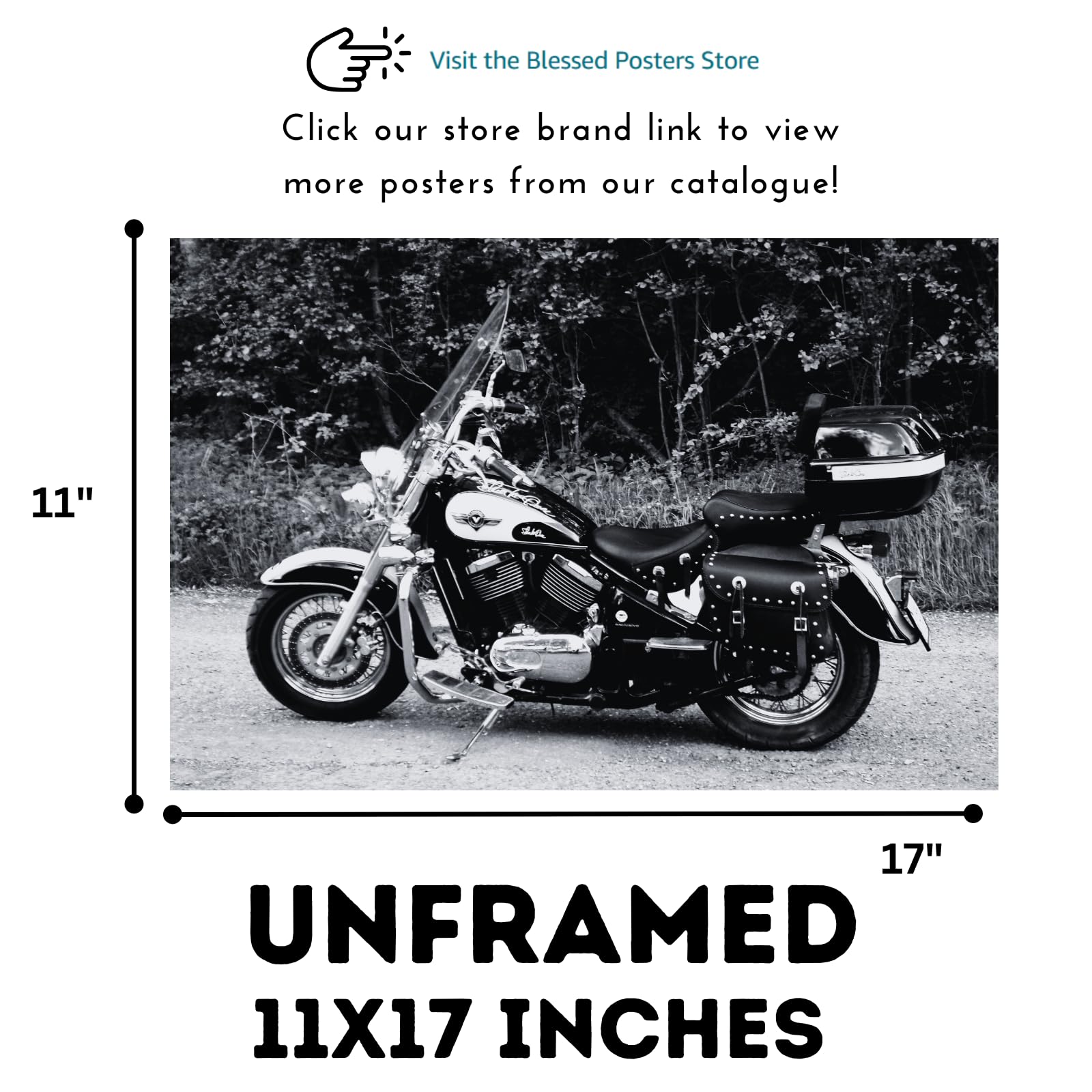 Kawasaki Vulcan S Motorcycle Poster - Cruiser Wall Decor for Garage, Living Room or Man Cave