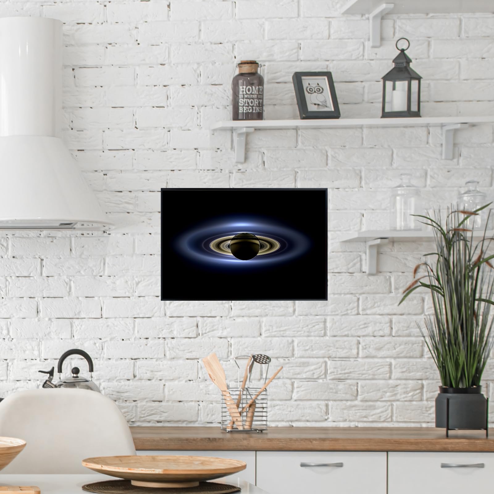 Blessed Posters Saturn Poster – Night Sky Wall Art Print for Bedroom, Living Room, Office, or Home Decor – Space Astronomy Photography Artwork