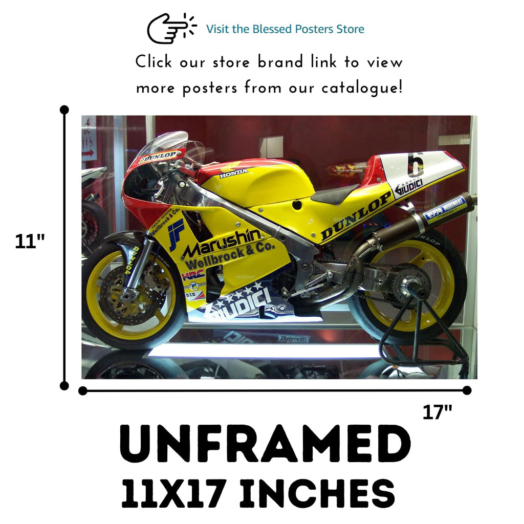VFR750R RC30 Motorbike Poster - Sport Motorcycle Wall Art fo Garage, Living Room or Man Cave