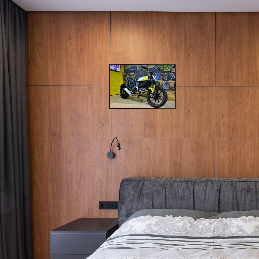 Ducati Scrambler Motorcycle Poster -  Classic Bike Decor for Garage, Office, or Man Cave