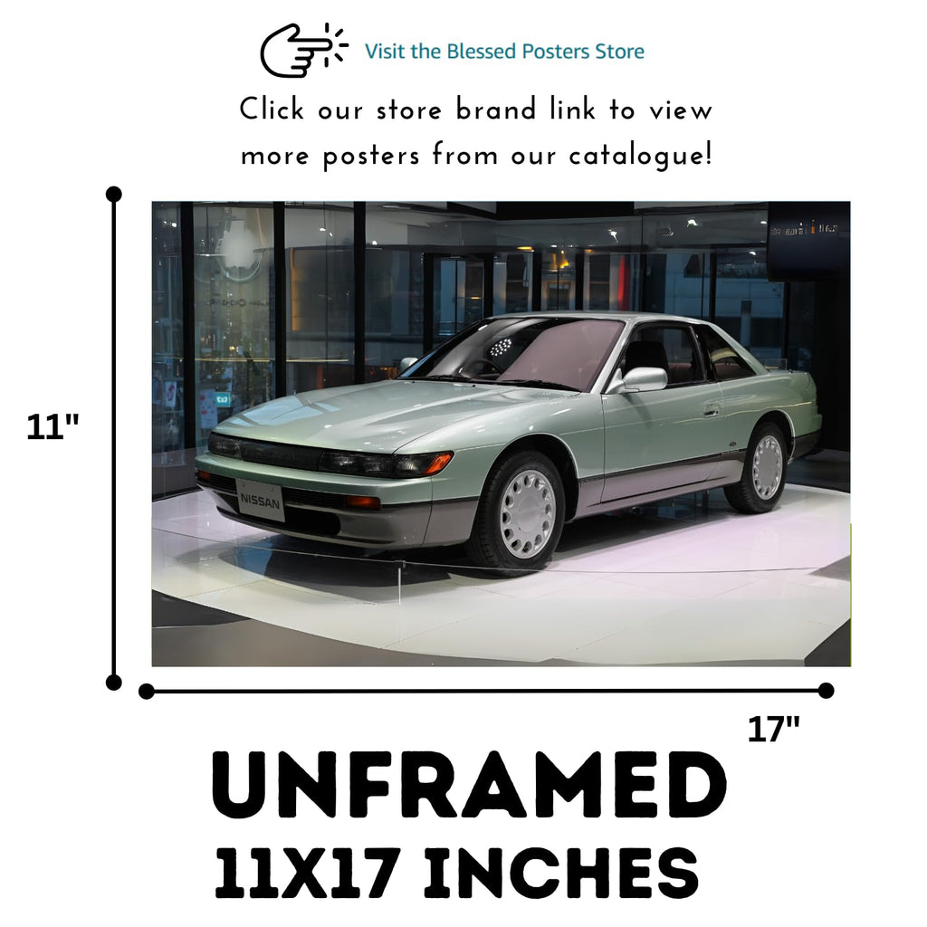 Blessed Posters Nissan Silvia S13 S14 Drift Car Poster – Retro Racing Inspired Wall Art for Garage Bedroom Office Studio High Octane Tuner Decor