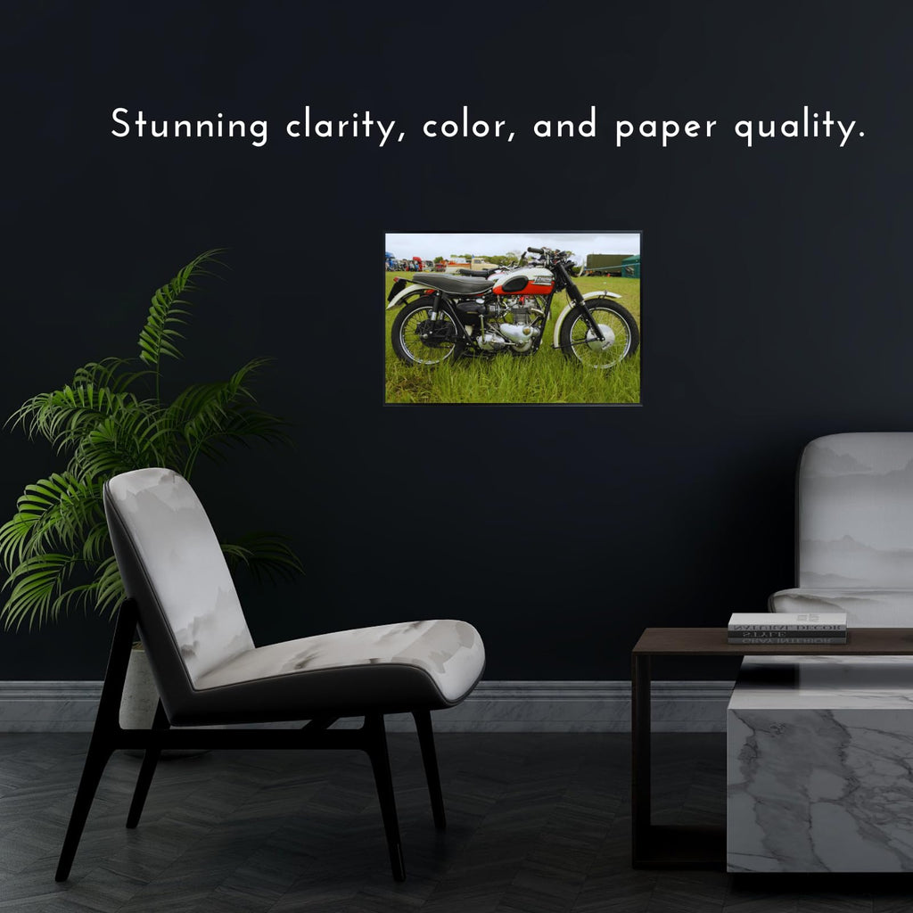 Triumph TR6 Trophy Motorcycle Poster – Classic Bike Wall Deco for Garage, Office, or Living Room