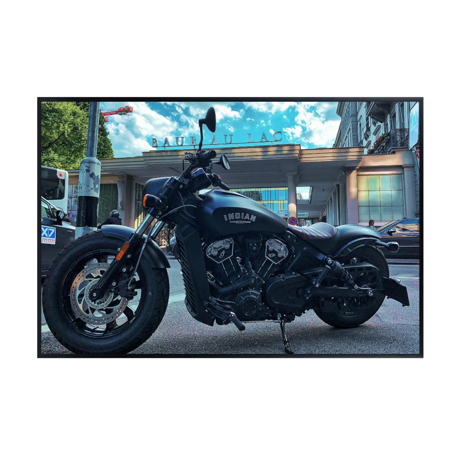 Indian Scout Motorcycle Wall Art - Modern Motorbike Decor for Garage, Office, or Living Room