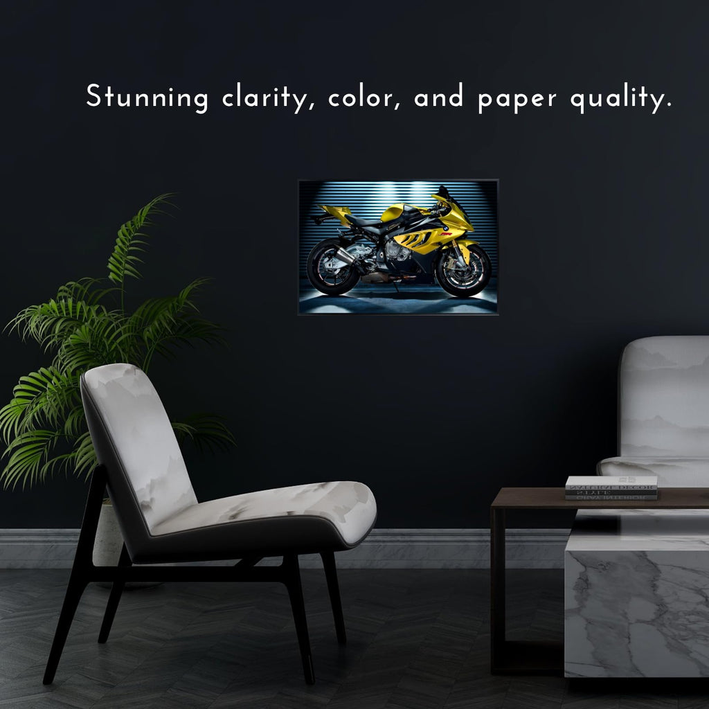 BMW S1000RR Poster – Sport Bike Wall Art for Motorcycle Enthusiasts, Riders, or Garage Decor