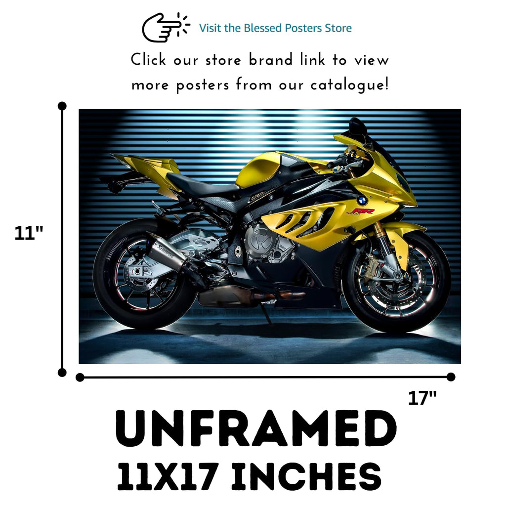 BMW S1000RR Poster – Sport Bike Wall Art for Motorcycle Enthusiasts, Riders, or Garage Decor