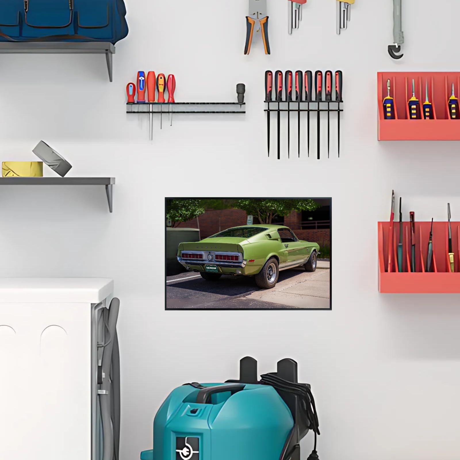 Blessed Posters Shelby Poster – Bold Vintage Muscle Car Wall Art Print for Garage Bedroom Office Living Room Retro Automotive Decor