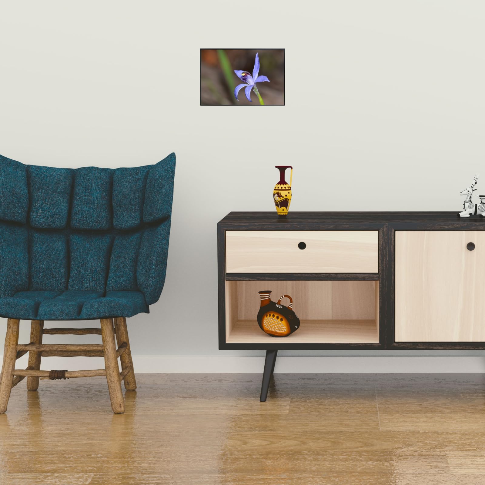 Blue Fairy Orchid Wall Art Poster – Home Décor Botanical Print for Living Room, Bedroom, Office Wall Decor