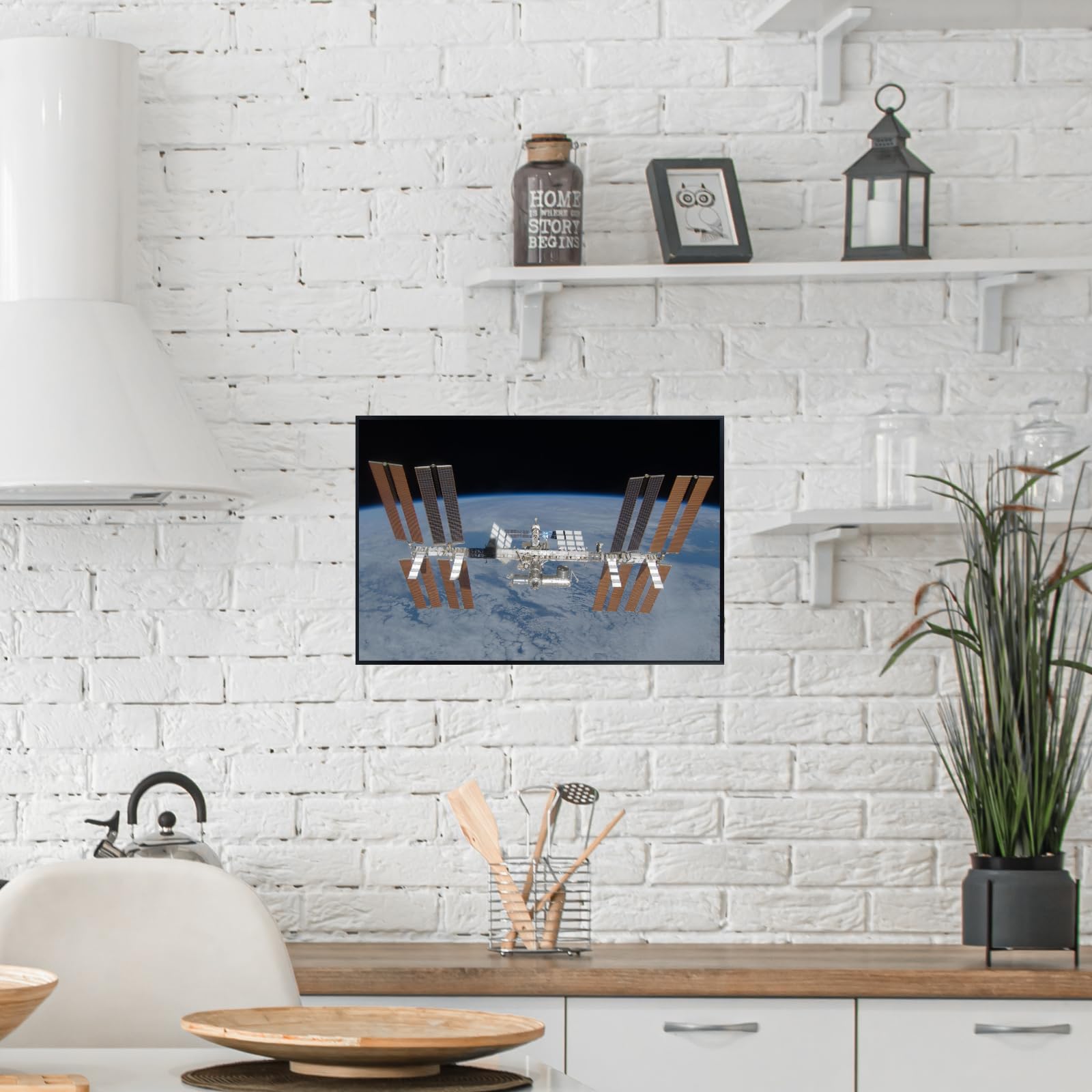 Blessed Posters International Space Station Poster – Galaxy Wall Art Print for Home Office Bedroom Decor – Space Photography Artwork
