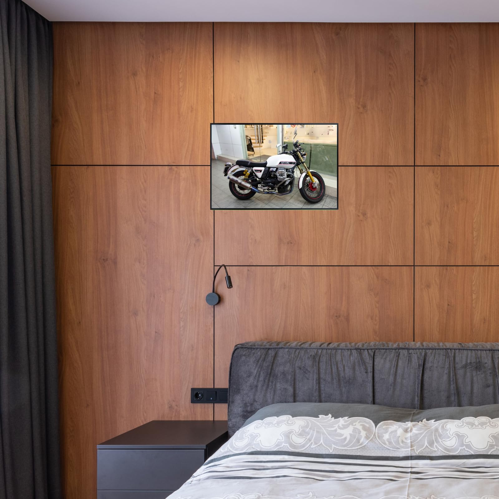 Moto Guzzi V7 Motorbike Poster - Vintage Motorcycle Wall Art Decor for Garage, Office or Living Room