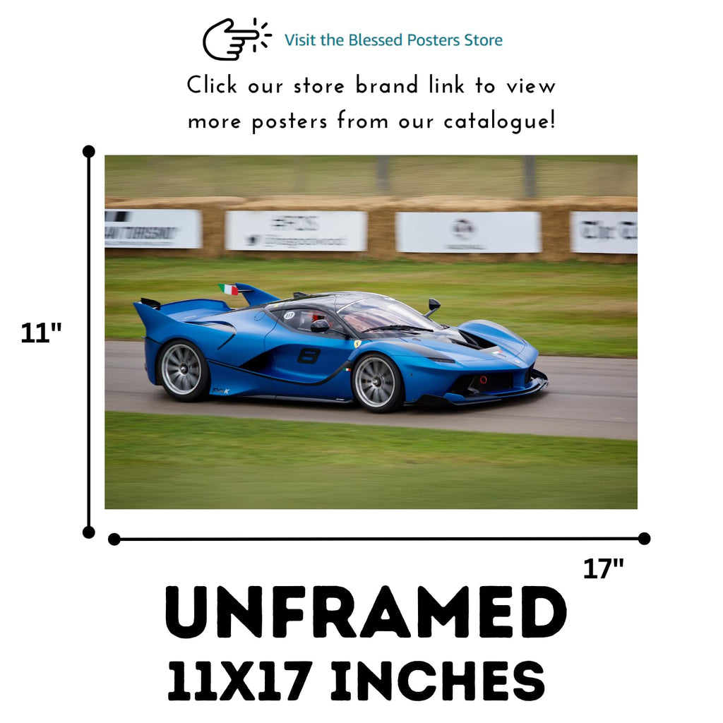 Blessed Posters Ferrari LaFerrari Poster Luxury Classic Supercar Wall Art Print for Living Room Bedroom Office Garage Décor
