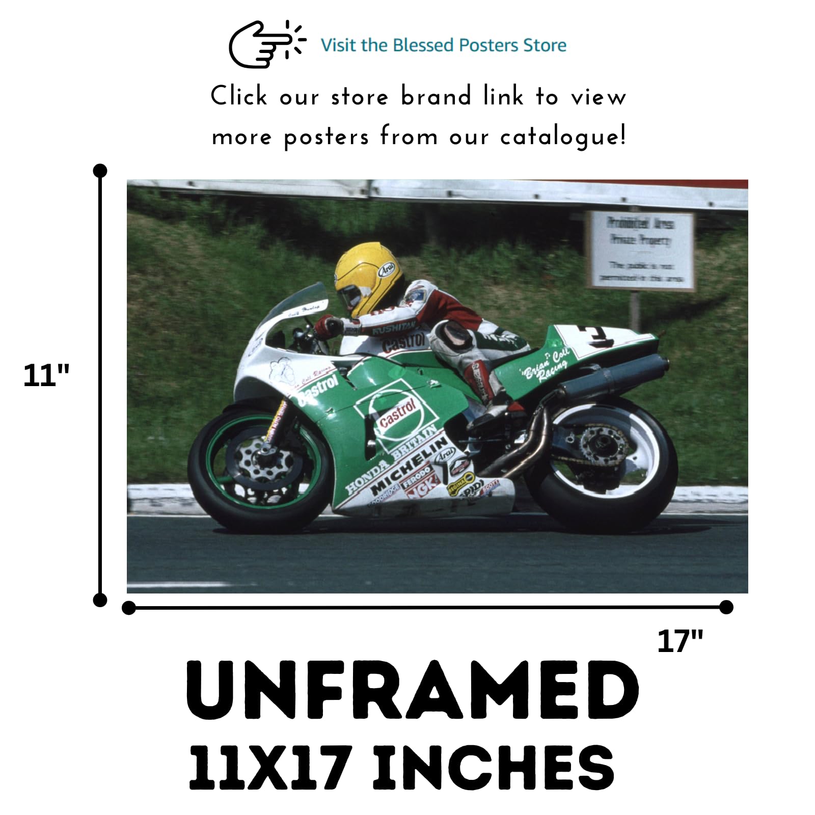 VFR750R RC30 Poster - Sport Motorcycle Wall Art Decor for Living Room, Office or Garage