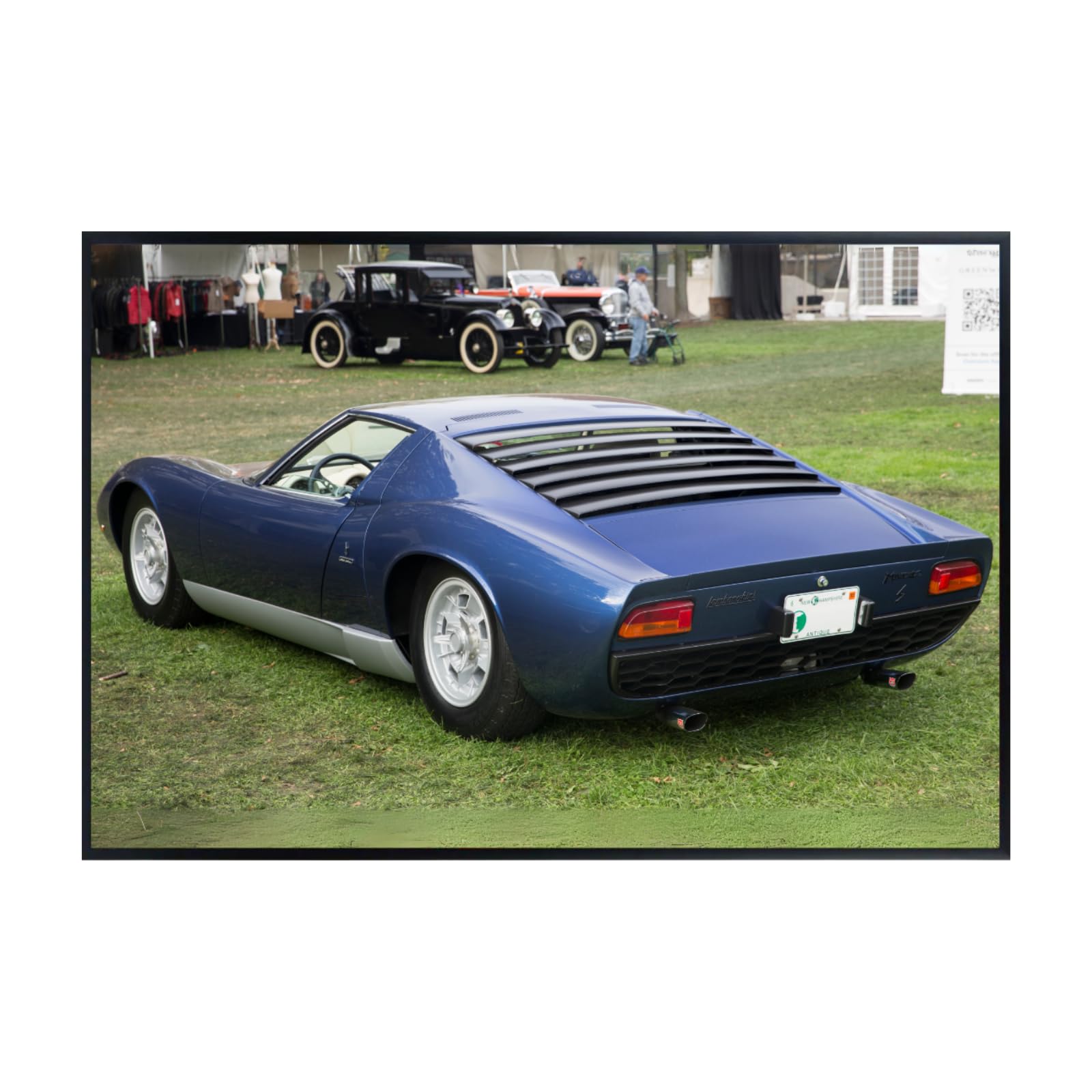 Blessed Posters Lamborghini Miura Poster – Classic Hypercar Wall Art Print, Vintage Supercar Automotive Artwork for Garage, Bedroom, or Living Room Decor