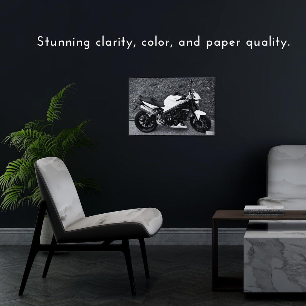 Triumph Speed Triple Motorcycle Poster - Sportbike Wall Art Print for Garage, Office or Living Room