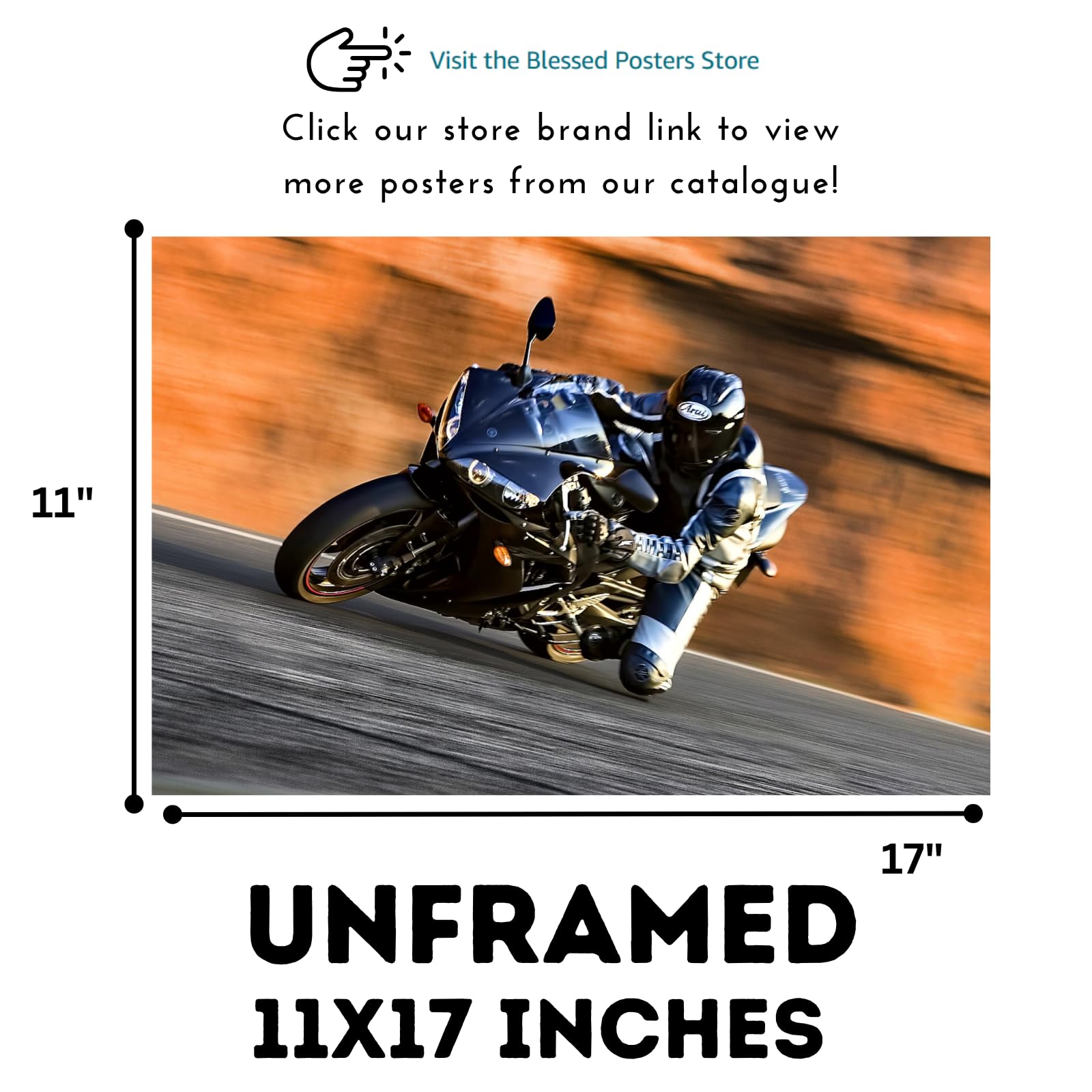 Yamaha R1 Poster – Sport Motorcycle Wall Art for Riders, Garage, or Office Decor