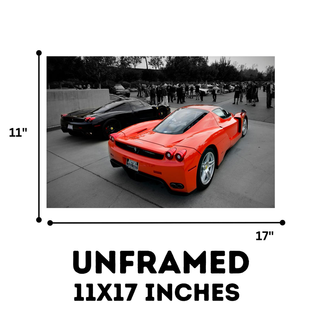 Blessed Posters Ferrari Enzo Wall Art – Exotic Italian Supercar Poster – Luxury Sports Car Print for Garage Office Bedroom Living Room Décor