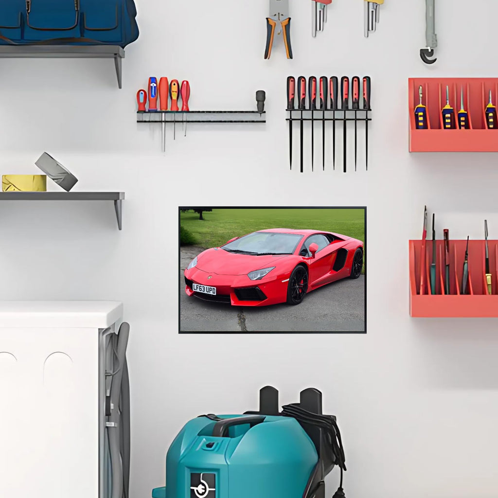 Blessed Posters Lamborghini Aventador SVJ Poster – Exotic Luxury Supercar Wall Art Print for Garage Office Bedroom Living Room Décor – Automotive Gift