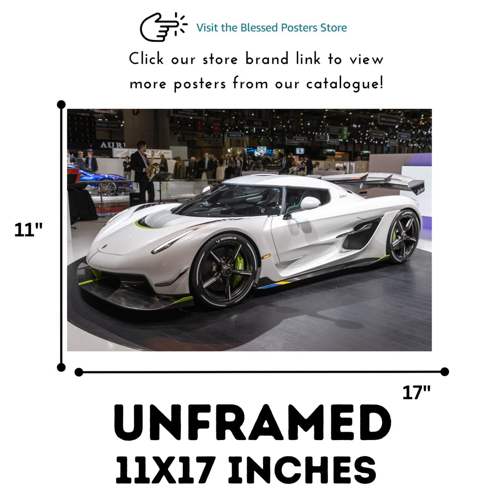 Blessed Posters Koenigsegg Jesko Poster – Luxury Supercar Wall Art Print – Exotic Car Poster for Home Office Garage Décor