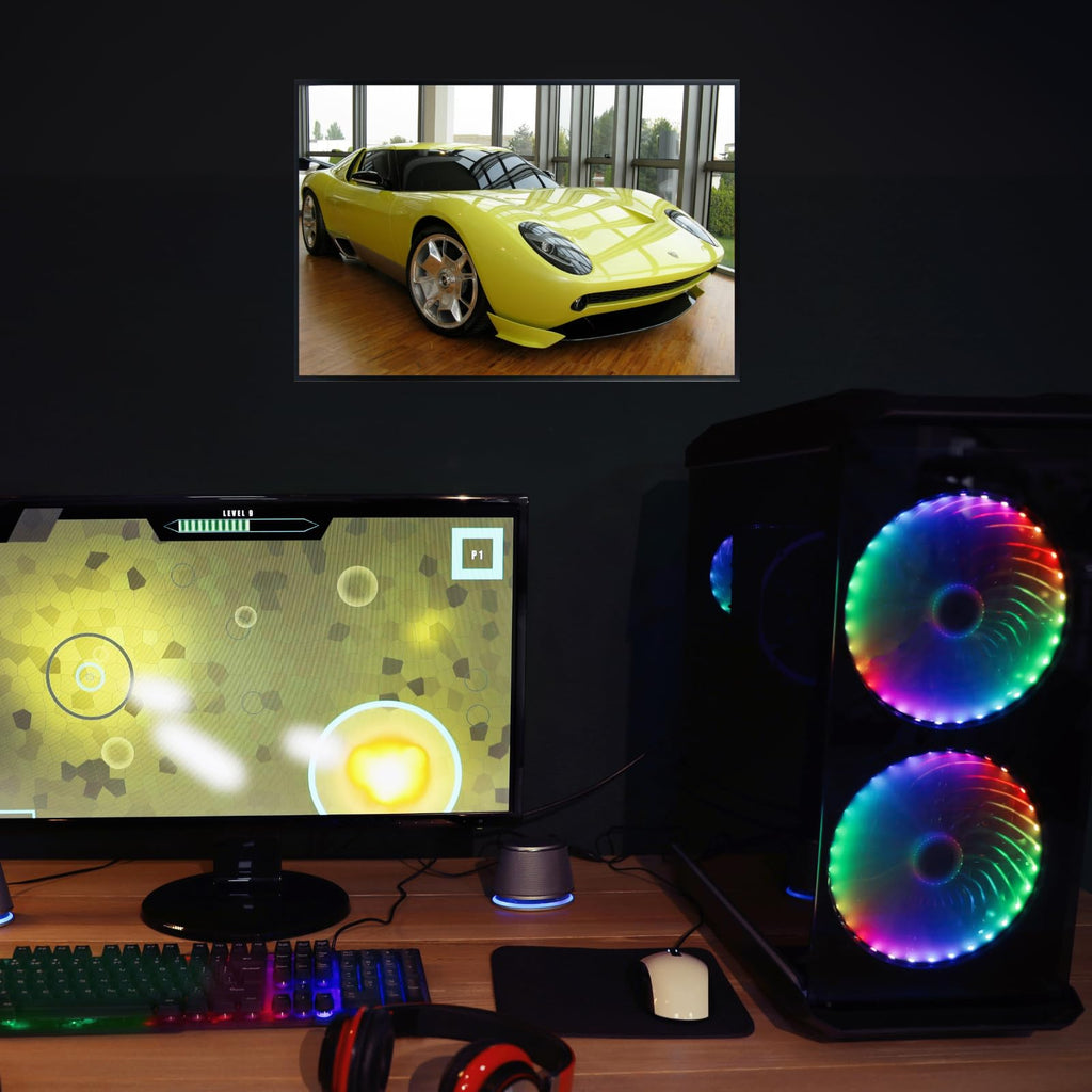 Blessed Posters Lamborghini Miura Poster Luxury Supercar Wall Art Print Garage Office Bedroom Living Room Décor