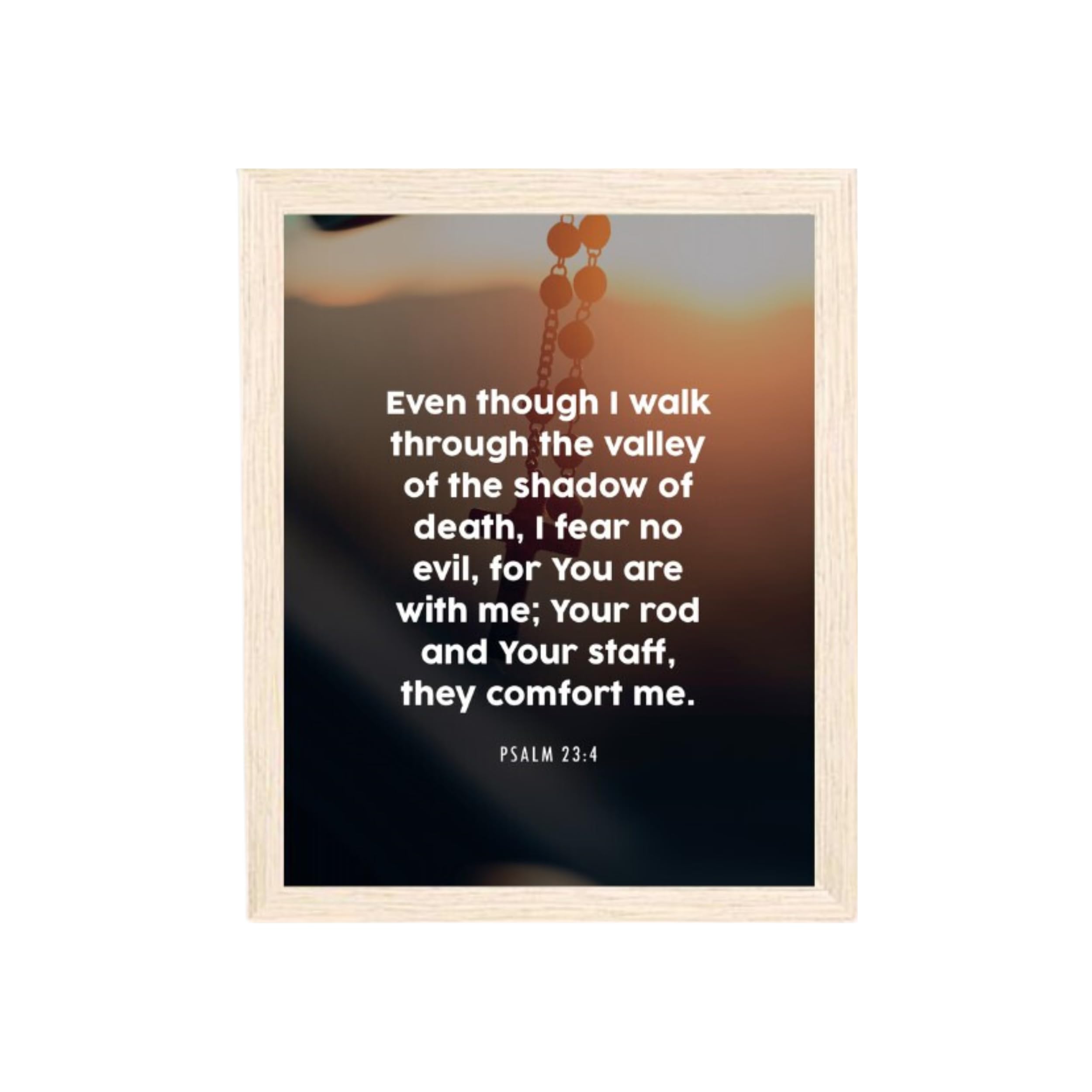 Psalm 23:4 Bible Verse Wall Art Scripture Poster Print Christian Home Decor Inspirational Faith Gifts