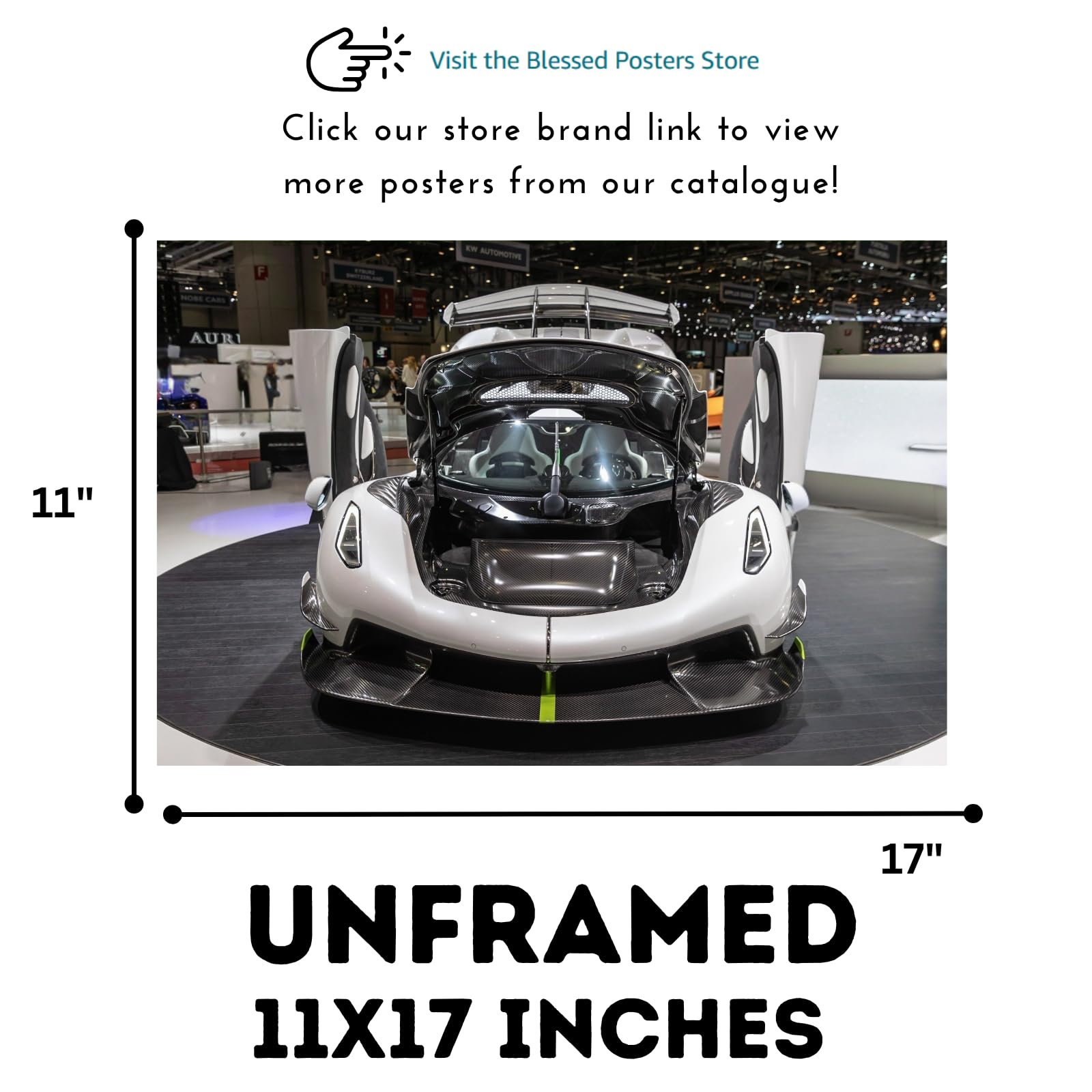 Blessed Posters Koenigsegg Jesko Poster – Modern Hypercar Wall Art Print, Supercar Automotive Artwork for Garage, Office, or Bedroom Decor