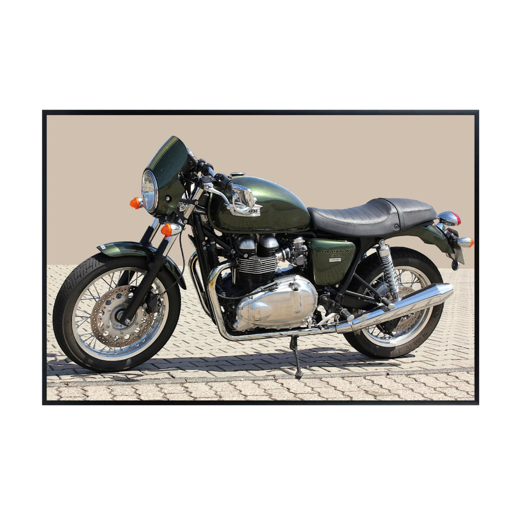Triumph Thruxton 900 Motorcycle Poster Cafe Racer Wall Art Decor for Garage, Office, or Living Room