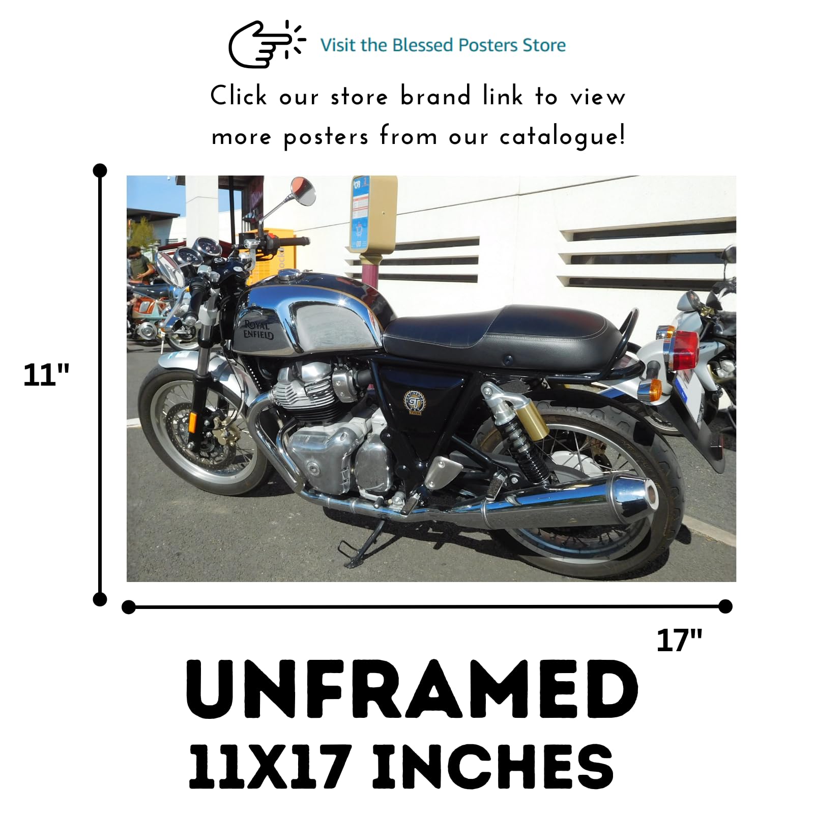 Royal Enfield Continental GT 650 Wall Art Poster – Motorcycle Decor for Home, Garage, Man Cave