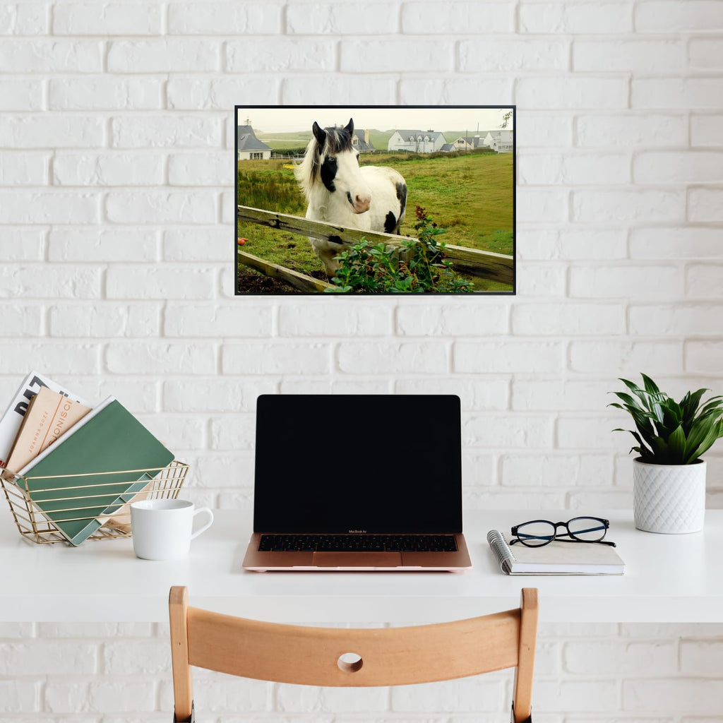 White Horse Poster – Elegant Wildlife Wall Art Print for Bedroom, Living Room, Office, Home or Study Décor