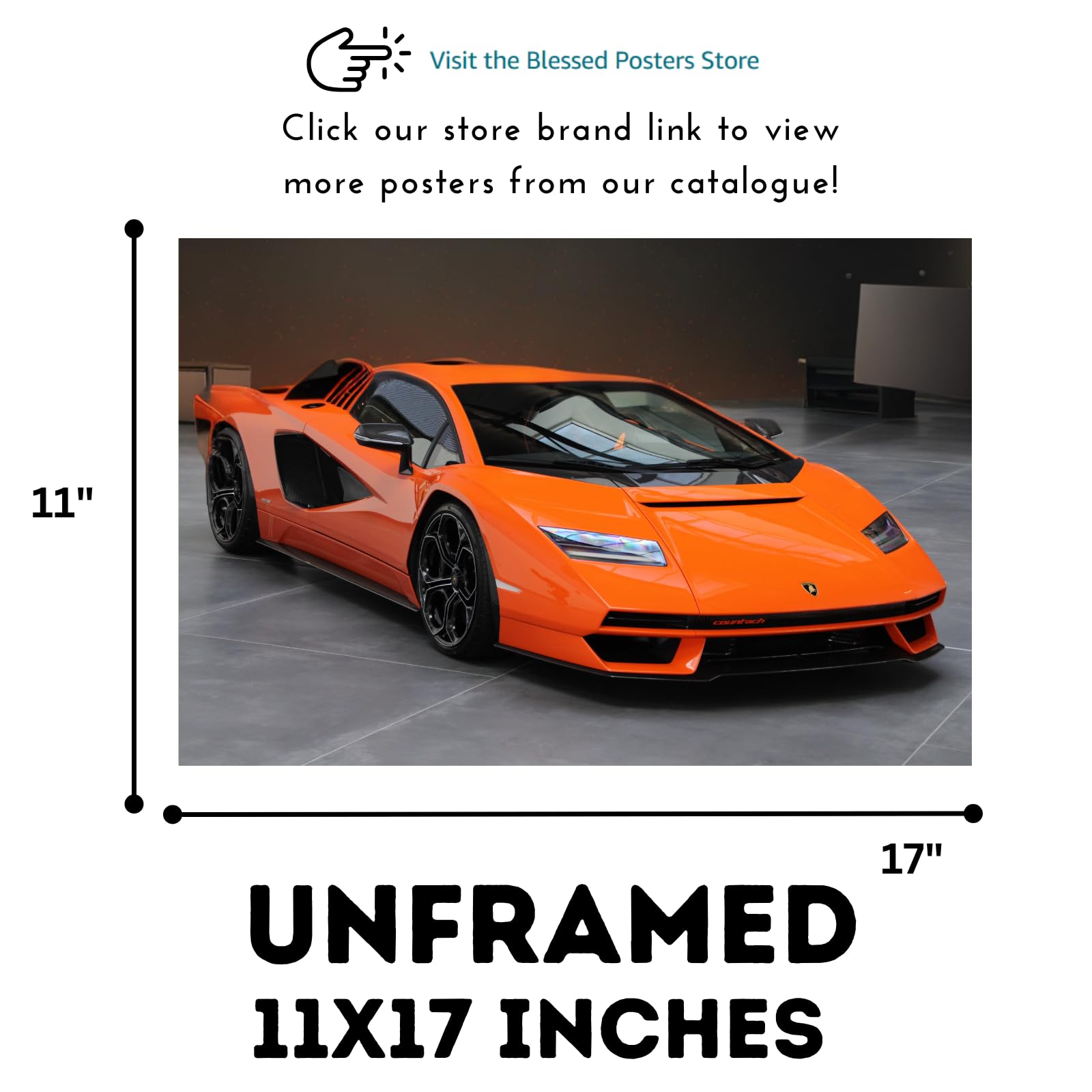 Blessed Posters Lamborghini Aventador SVJ Poster – Italian Supercar Wall Art for Garage, Office, Bedroom, or Living Space – Exotic Hypercar Decor