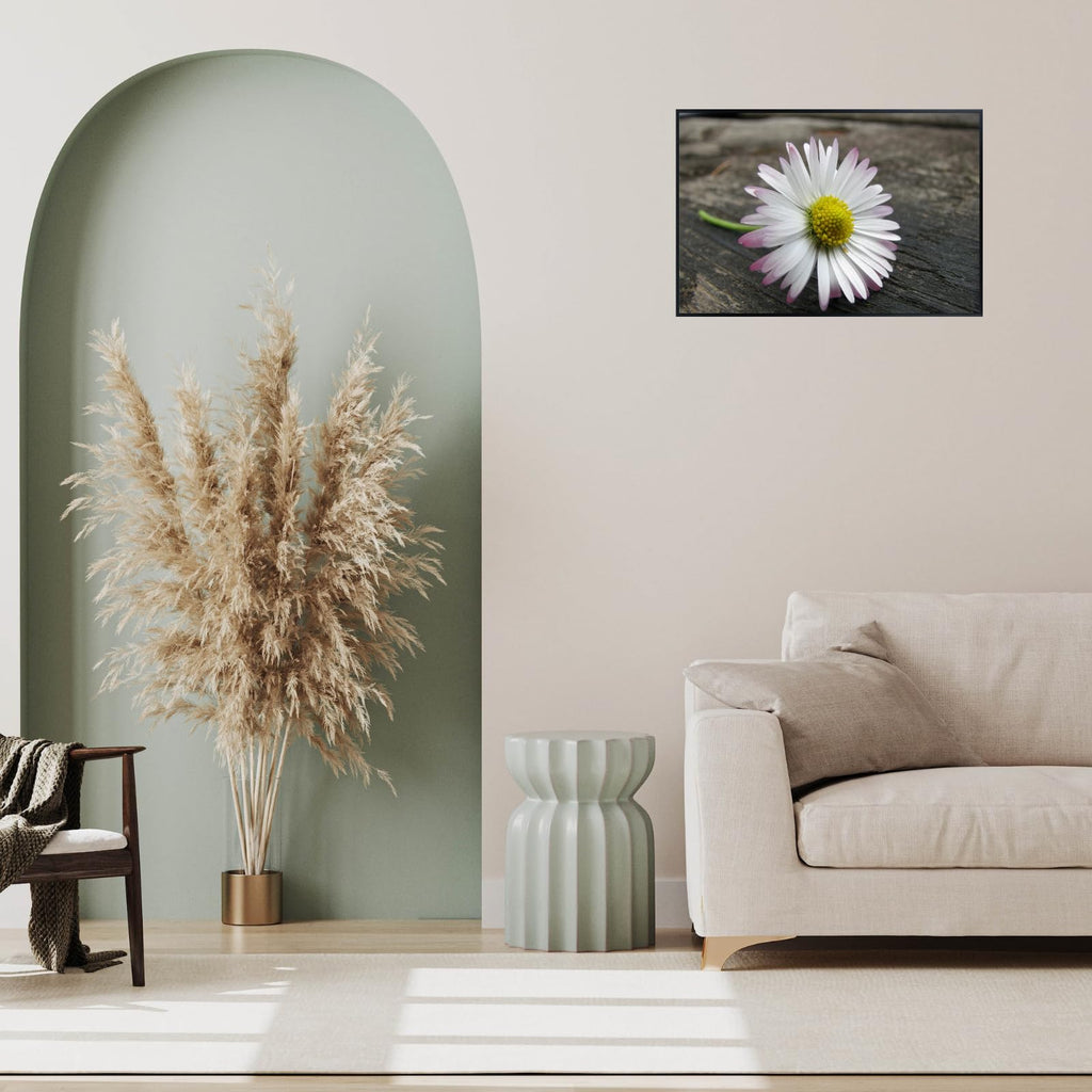 Pink Winged Daisy Wall Art Poster – Floral Home Decor for Bedroom, Living Room, Office, and Nursery – Modern Botanical Print for Nature Lovers