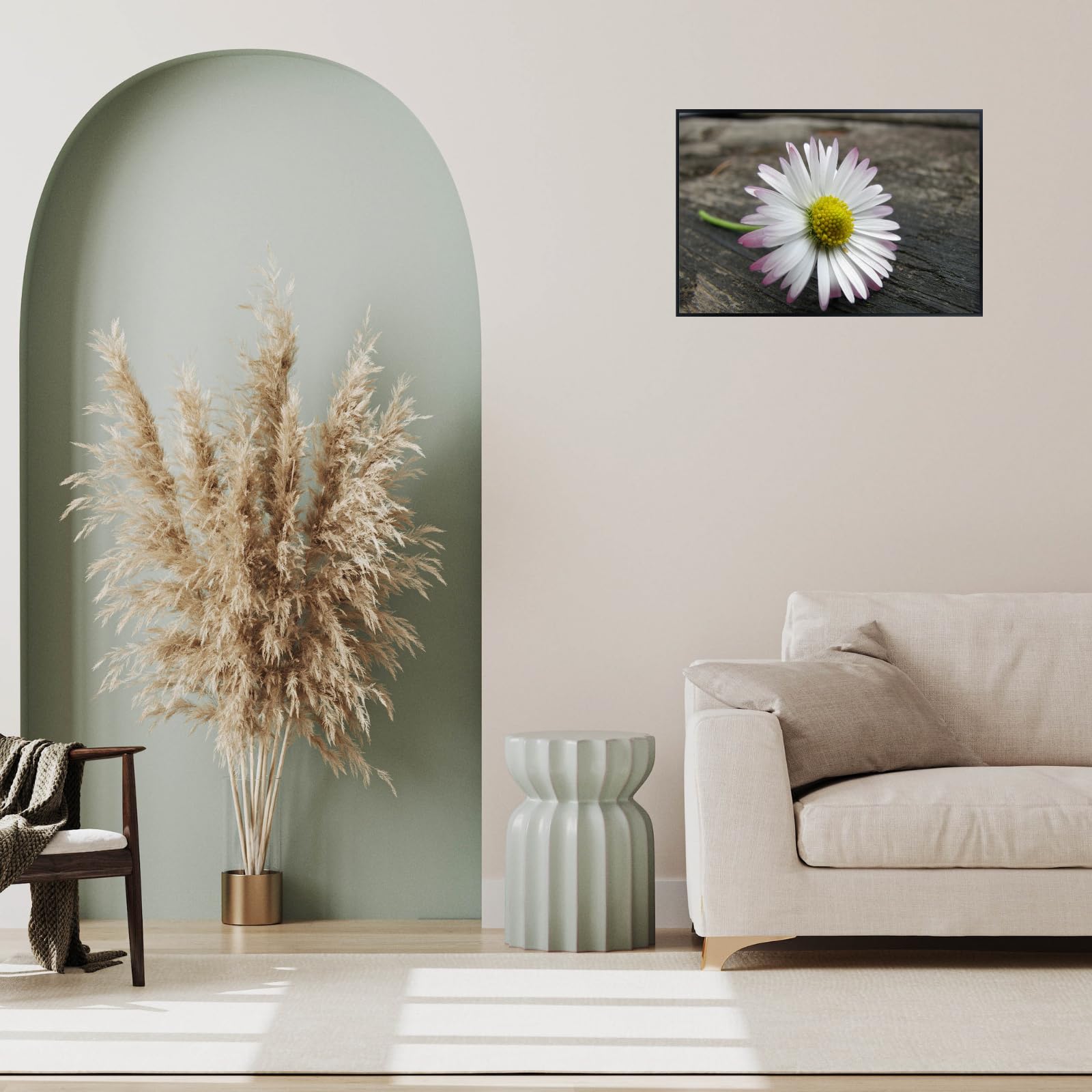 Pink Winged Daisy Wall Art Poster – Floral Home Decor for Bedroom, Living Room, Office, and Nursery – Modern Botanical Print for Nature Lovers