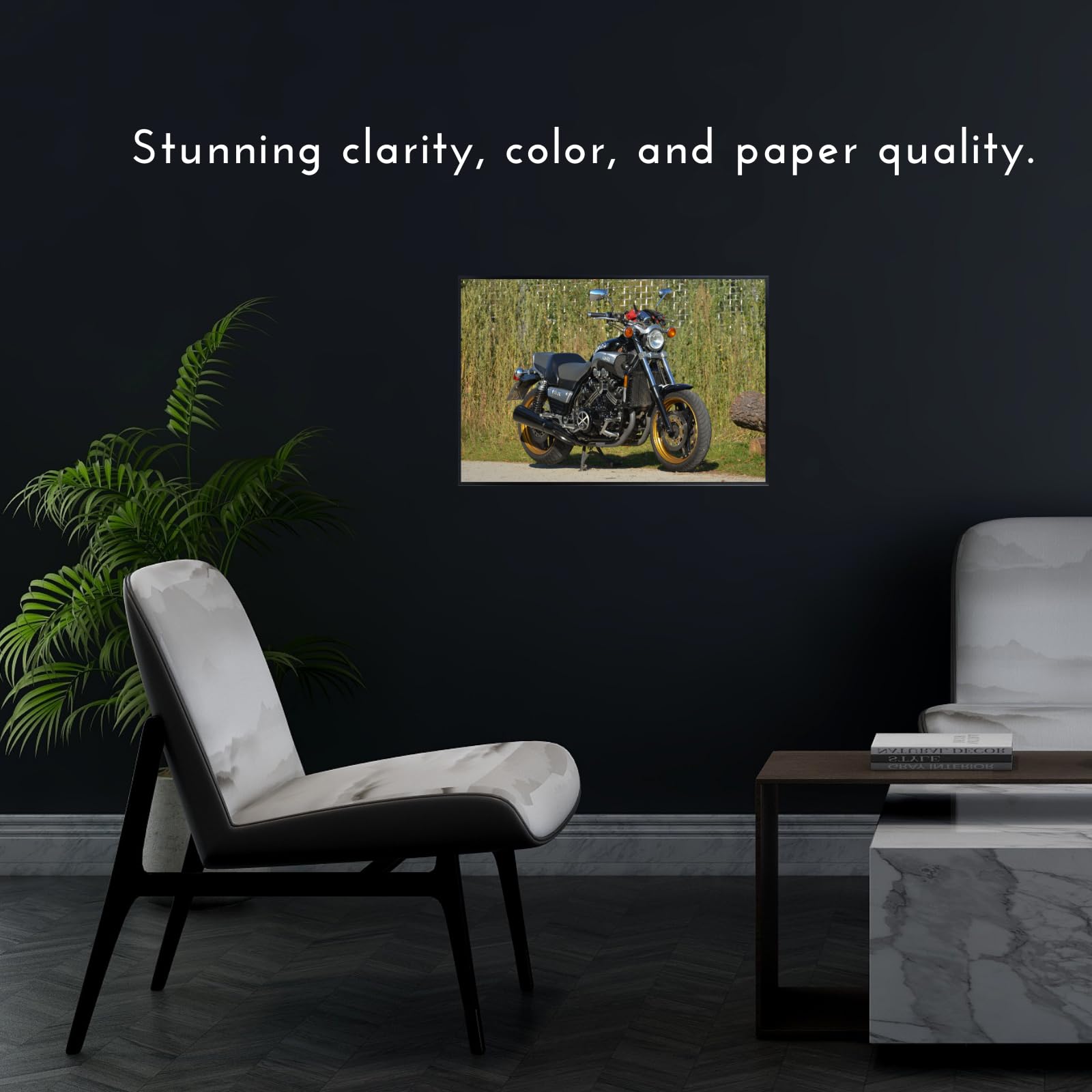 Yamaha VMAX Motorcycle Poster - Power Cruiser Wall Deco for Garage. Office or Man Cave