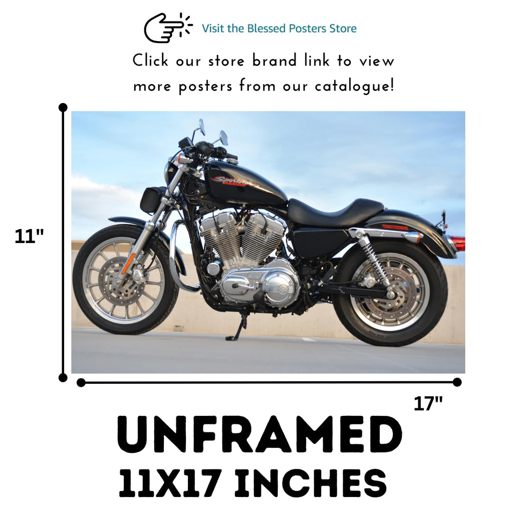 Sportster XL883 Poster - Motorcycle Wall Art for Garage, Office, Home