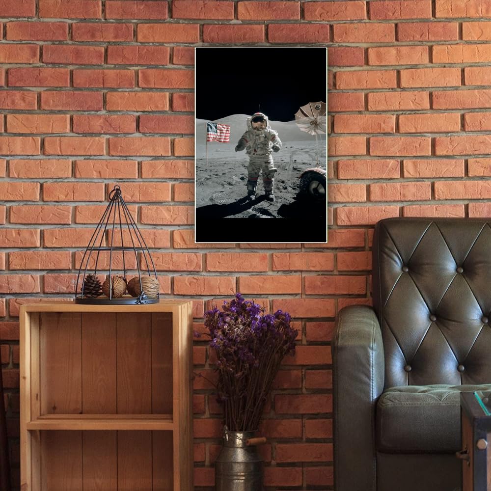Apollo Moon Landing Poster – NASA Space Wall Art – Astronaut Photography Print for Space Lovers and Aerospace Gifts