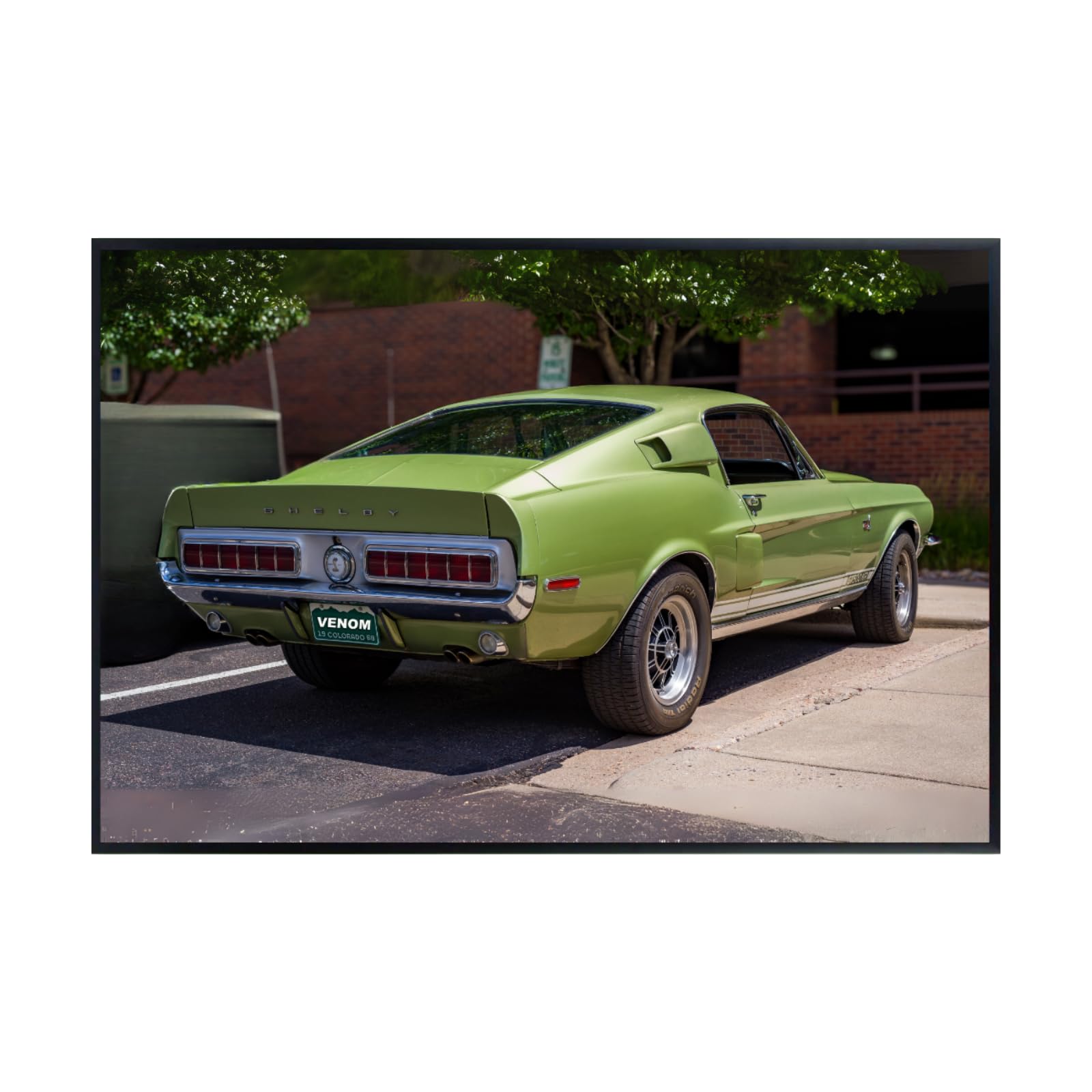 Blessed Posters Shelby Poster – Bold Vintage Muscle Car Wall Art Print for Garage Bedroom Office Living Room Retro Automotive Decor