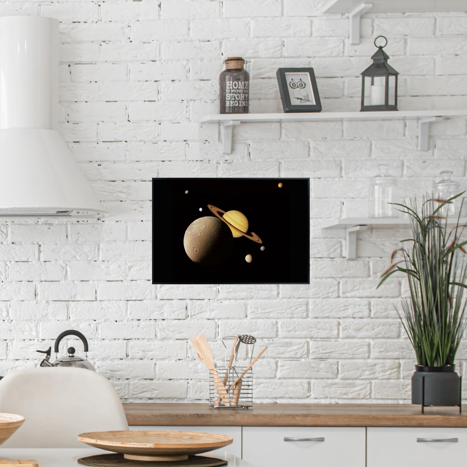 Blessed Posters Saturn System Montage Poster – Night Sky Wall Art Print for Home, Bedroom, Living Room, Office – Space and Astronomy Photography Artwork
