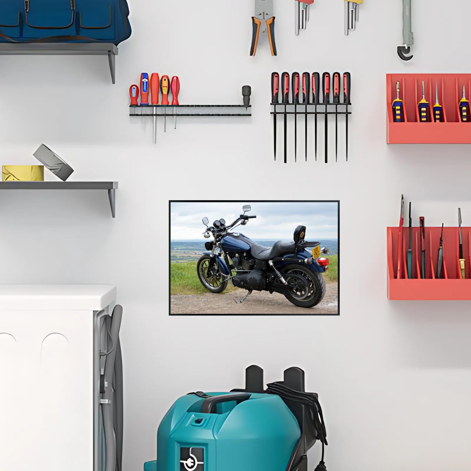 Dyna Super Glide Sport FXDX Motorcycle Poster - Classic Motorbike Wall Art Print for Garage, Office, or Man Cave