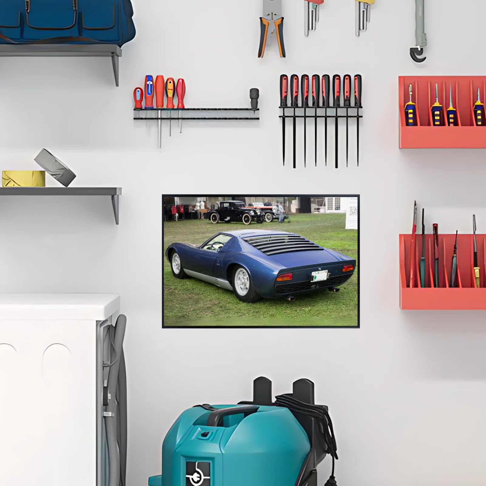 Blessed Posters Lamborghini Miura Poster – Classic Hypercar Wall Art Print, Vintage Supercar Automotive Artwork for Garage, Bedroom, or Living Room Decor