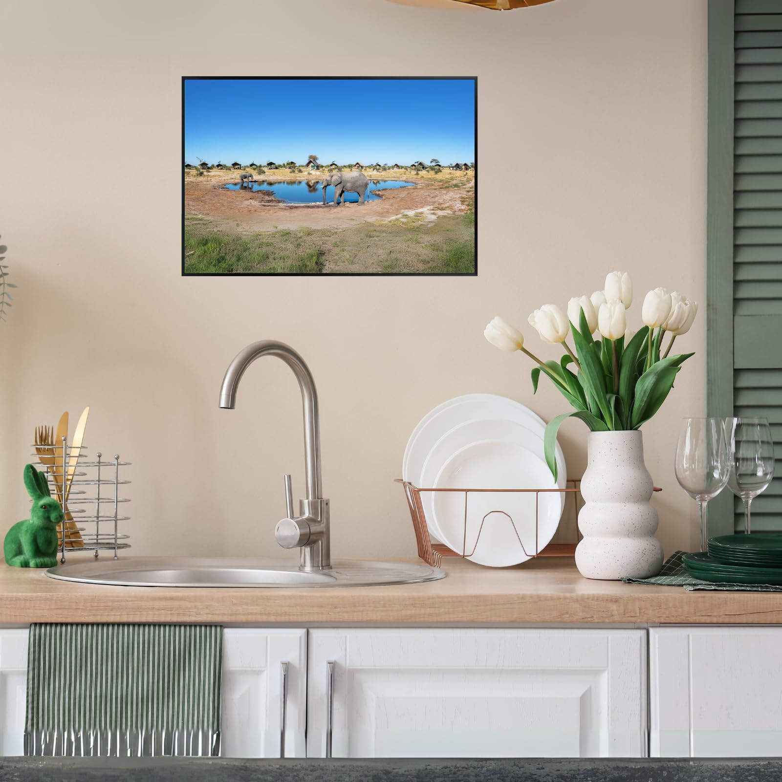 African Elephant Poster Wall Art – Wildlife Safari Animal Print for Living Room, Bedroom, Office, or Home Décor
