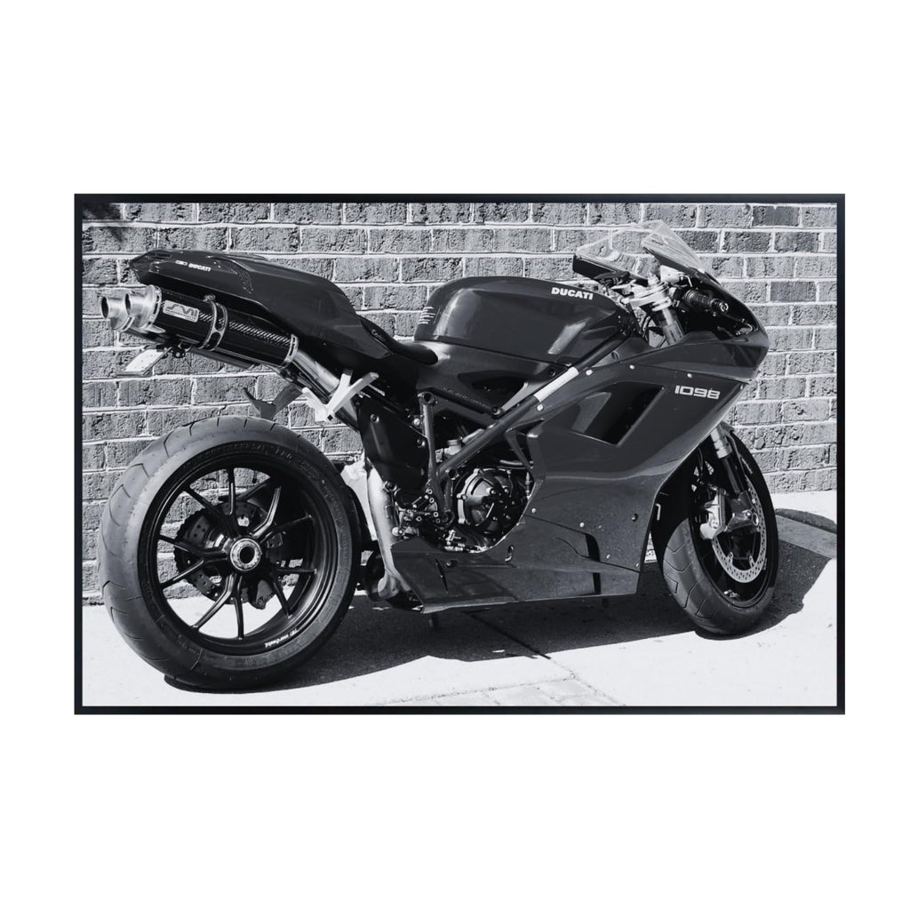 Ducati 1098 Motorcycle Poster - Sport Motorbike Wall Art Decor for Garage, Living Room or Man Cave