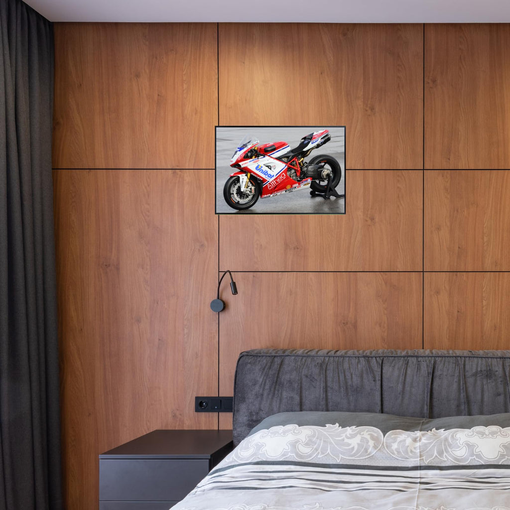 Ducati 1198 Motorcycle Poster - Sport Motorbike Wall Deco for Garage, Living Room or Man Cave