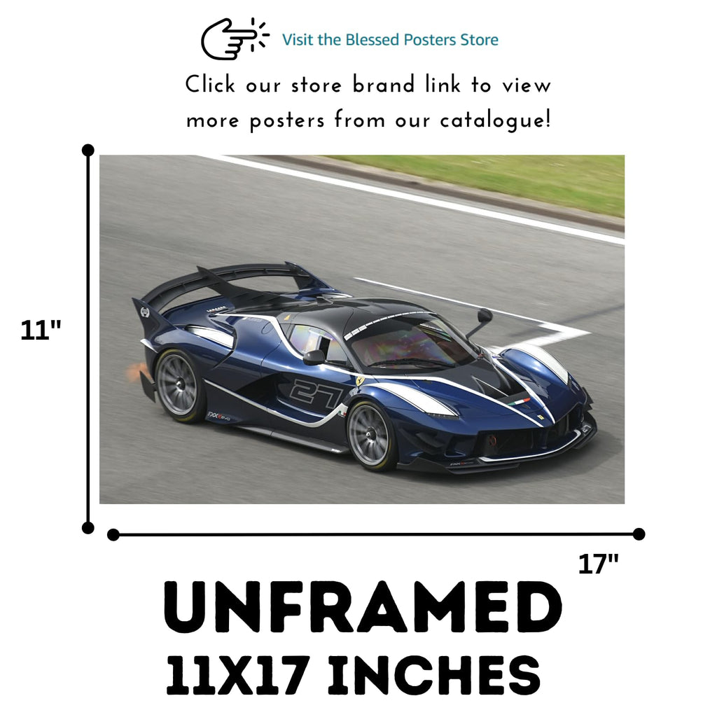 Ferrari LaFerrari Supercar Poster, Italian Hypercar Wall Art for Home or Office - Italian Sports Car Decoration