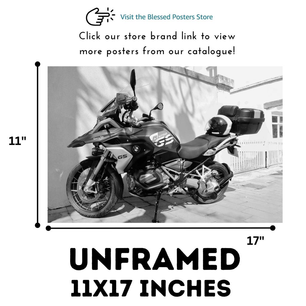 BMW R 1250 GS Poster - Adventure Motorcycle Wall Art Print for Riders, Garage or Office Decor