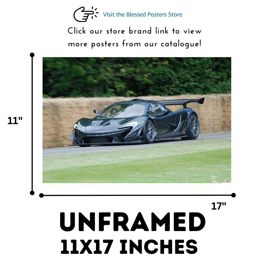 Blessed Posters McLaren P1 Poster – Exotic Hypercar Wall Art Print for Garage Office Bedroom Living Room Décor – Luxury Car Gift