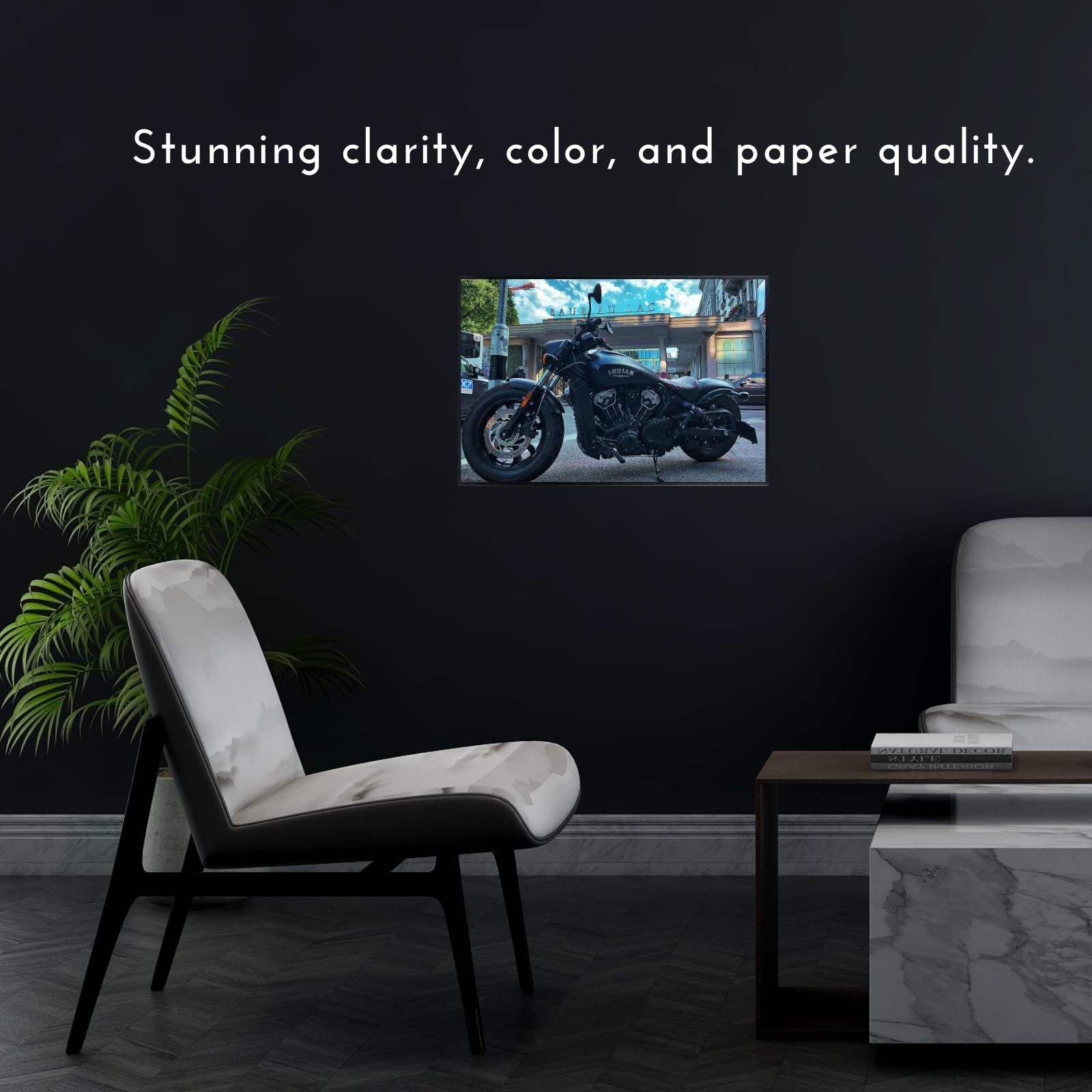 Indian Scout Motorcycle Wall Art - Modern Motorbike Decor for Garage, Office, or Living Room
