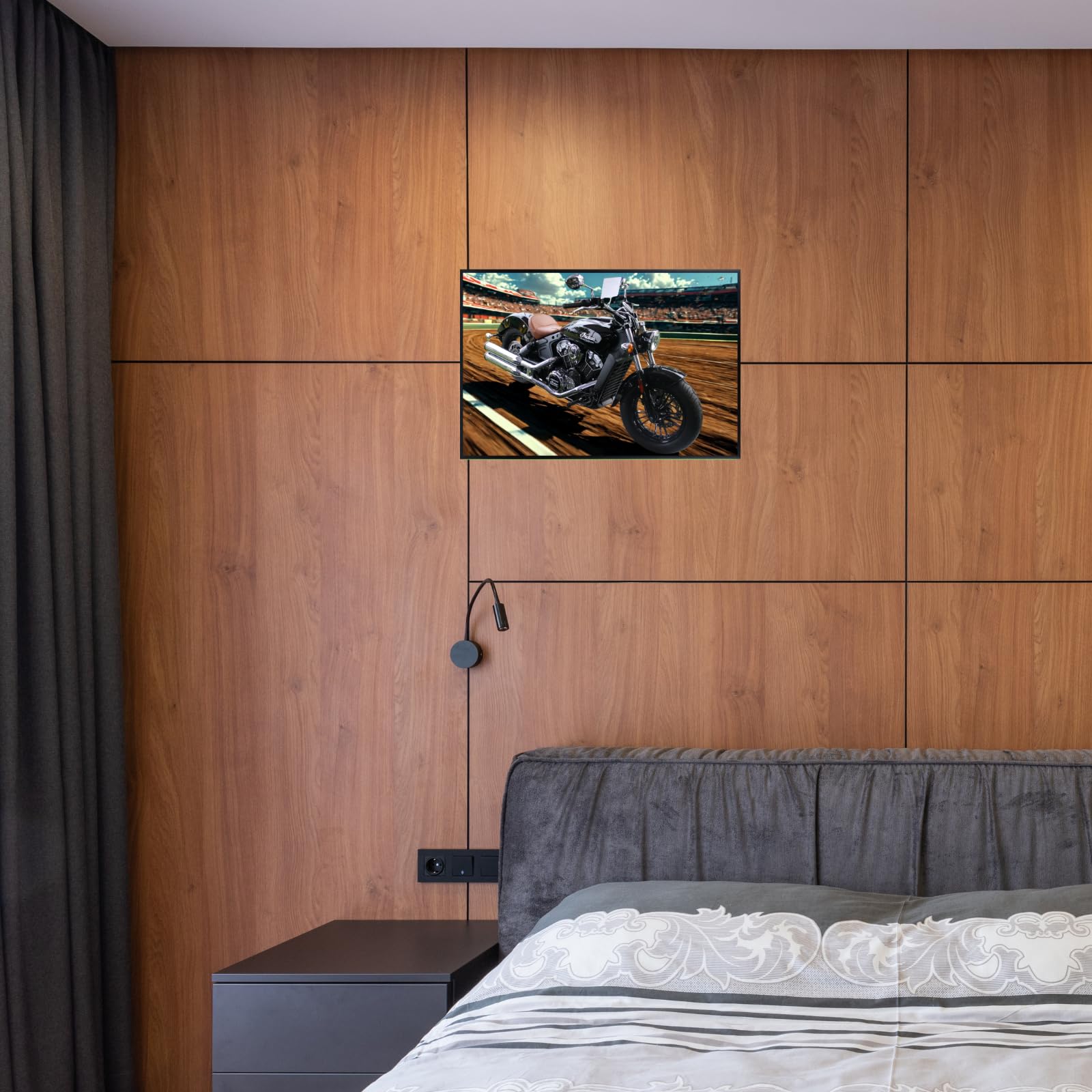 Indian Scout Motorcycle Poster Print Bobber Cruiser Wall Art Decor  for Garage, Office, or Man Cave