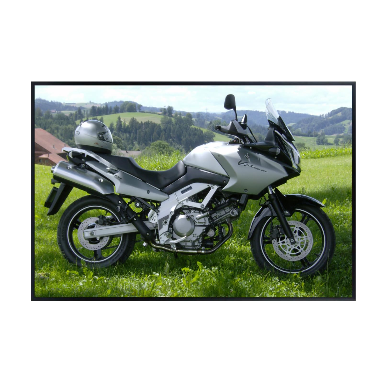Suzuki DL650 V-Strom Motorcycle Poster - Adventure Touring Sportbike Wall Decor for Rider Garage, Living Room or Man Cave